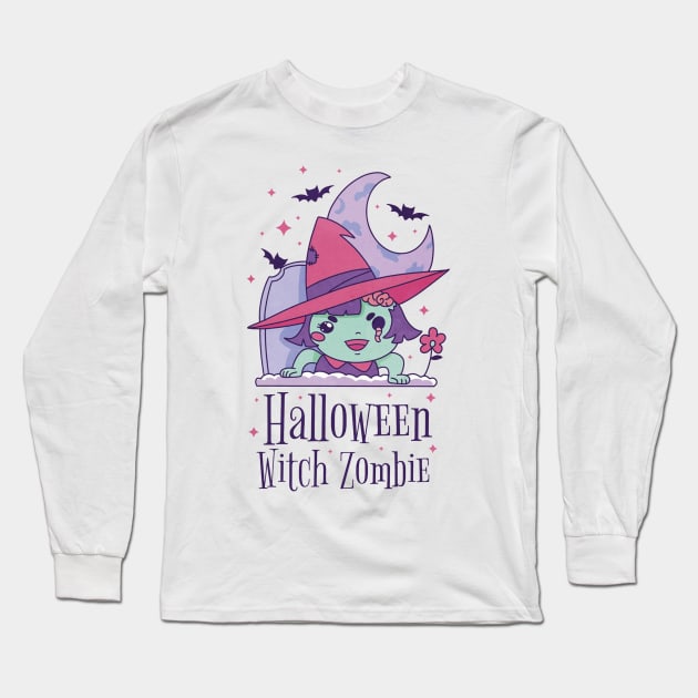 Cute zombie witch child Long Sleeve T-Shirt by Picasso_design1995